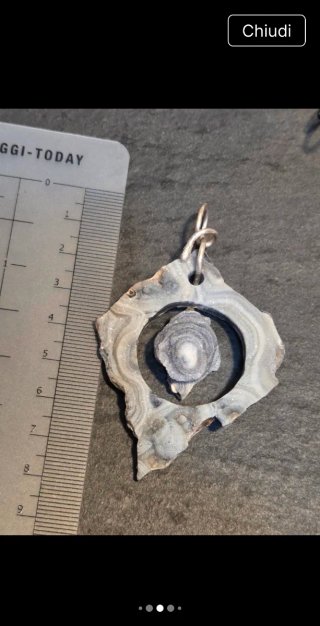 Ciondolo Argento 925 e Rosette Calcedonio