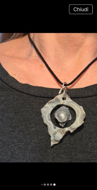 Ciondolo Argento 925 e Rosette Calcedonio