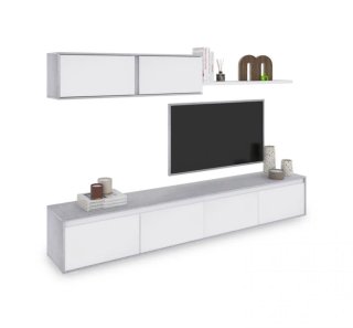 Mueble salón moderno blanco y gris