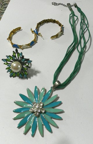 Set collana, orecchini e anello