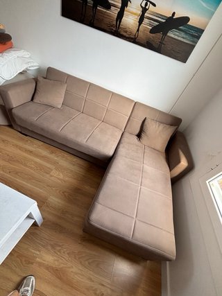 Sofá cama chaise longue con arcón