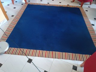 Alfombra Lana Azul 200x200