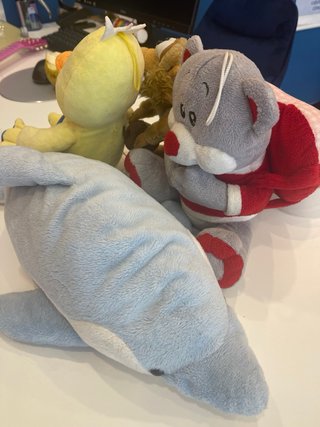Peluche Orso, Scoiattolo, Anatra e Balena