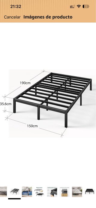 Somier Zinus Elias 150x190cm Negro