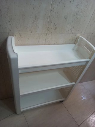 Carrito Estrecho Baño Blanco Plástico