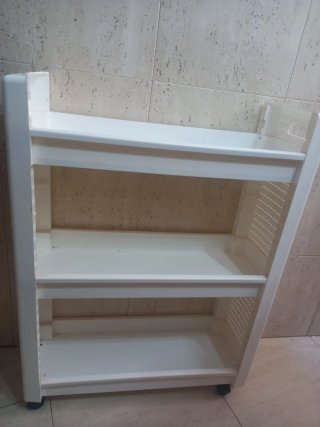 Carrito Estrecho Baño Blanco Plástico