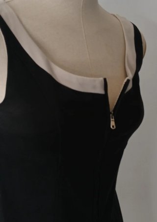 Abito Mini Flavio Castellani Bicolore Nero/Beige