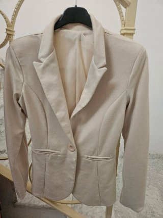 Chaqueta de punto rayas azul y blanco