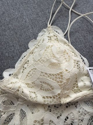 Top encaje beige/blanco Talla S