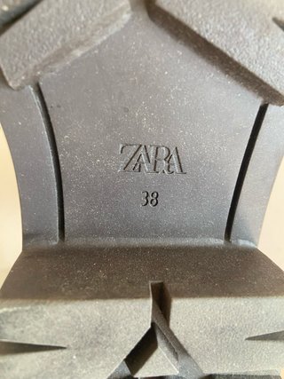 Botines Zara Piel Marrón Tejido