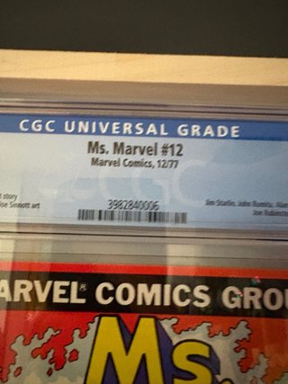 Ms. Marvel #12 (1977) CGC 9.4 White Pages