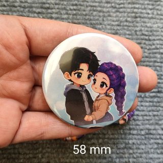 Chapas metálicas / pines K-pop chibi kawaii – pack
