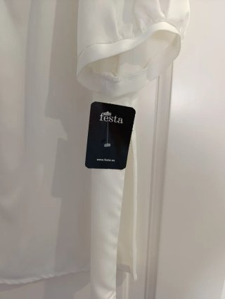 Blusa  Blanca Manga Corta Talla 42