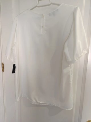 Blusa  Blanca Manga Corta Talla 42