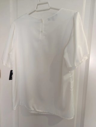 Blusa  Blanca Manga Corta Talla 42