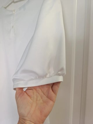 Blusa  Blanca Manga Corta Talla 42