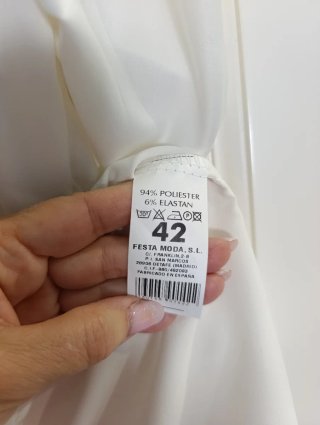 Blusa  Blanca Manga Corta Talla 42