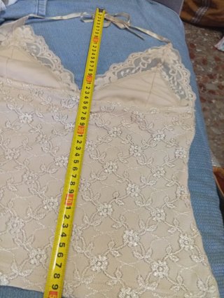 Top encaje Vero Moda champán