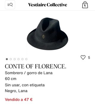 Sombrero lana Conté of Florence Negro