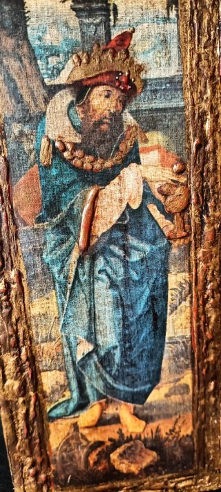 Antiguo Tríptico Retablo Religioso