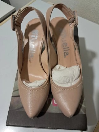 Zapatos Huella Piel Beige Talla 35 Slingback