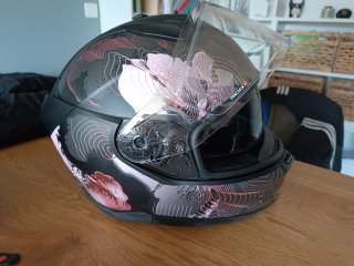 Casco Moto SHARK Talla S Negro y Rosa