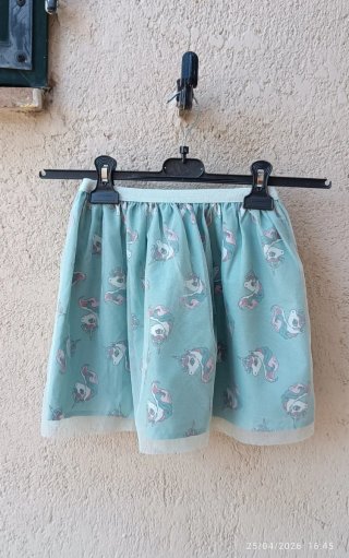 Gonna bambina unicorno 6-8 anni