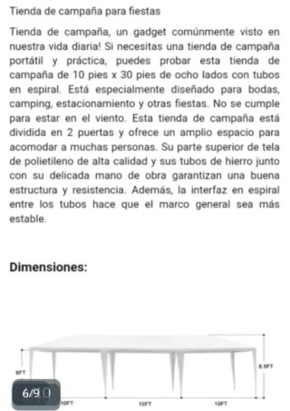 Carpa 9x3 impermeable con ventanas