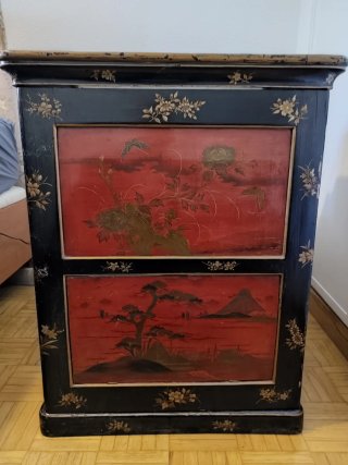 Mueble auxiliar oriental lacado - Chinoiserie