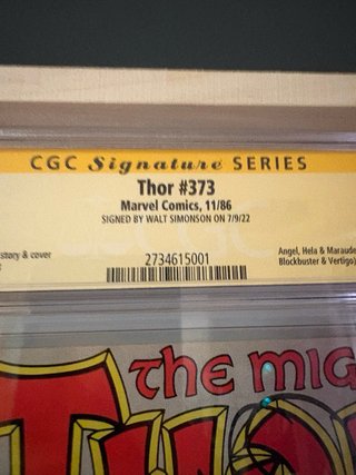 Thor #373 (1986) CGC Signature Series 9.2 Firmado