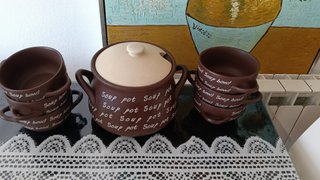 Set di stoviglie per zuppa in ceramica
