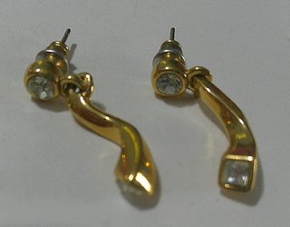 Orecchini pendenti dorati con strass