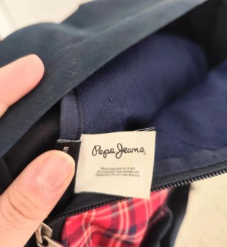 Mochila Pepe Jeans cuadros roja