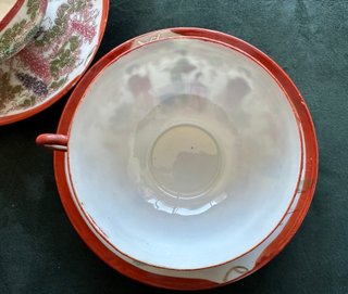 Pareja Tazas Té Porcelana Japonesa Vintage