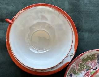 Pareja Tazas Té Porcelana Japonesa Vintage