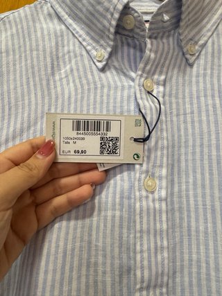 Camisa Lino El Ganso Rayas Azul y Blanco