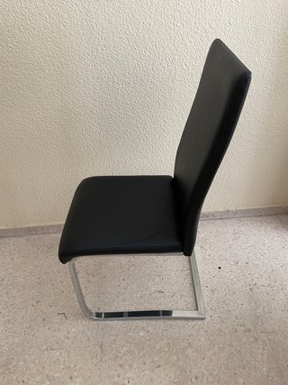 Silla Comedor Negra Piel Sintética