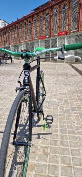 Bicicleta Fixie/Single Speed Negra y Verde