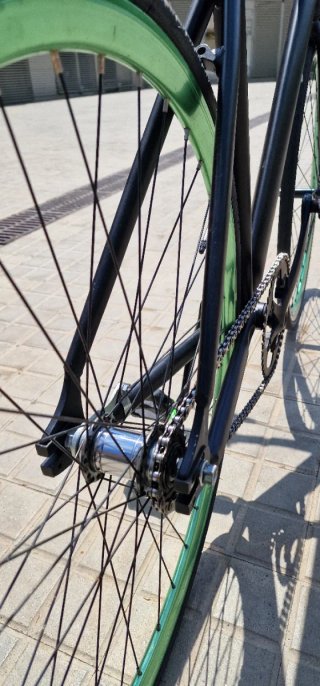 Bicicleta Fixie/Single Speed Negra y Verde