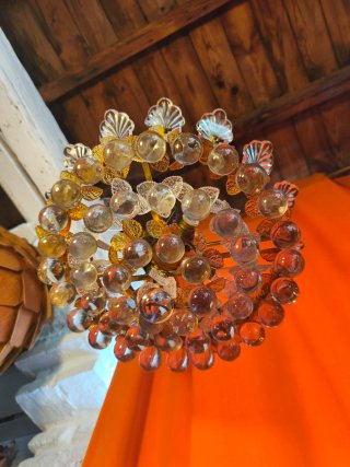 Lámpara Murano Cristal y Metal Dorado