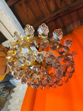 Lámpara Murano Cristal y Metal Dorado