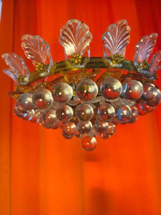 Lámpara Murano Cristal y Metal Dorado