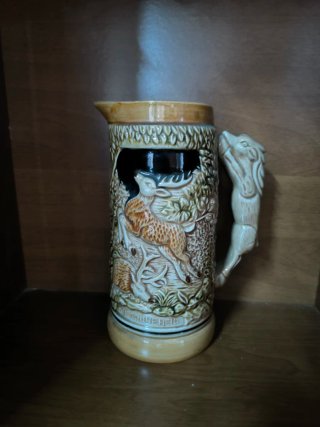 Jarra y Vasos Cerveza Antiguos Cerámica