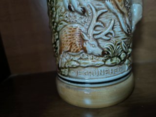 Jarra y Vasos Cerveza Antiguos Cerámica