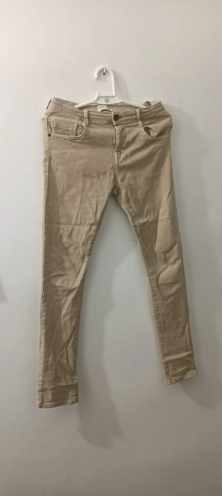Pantalón Slim Zara Beige Talla 12 años