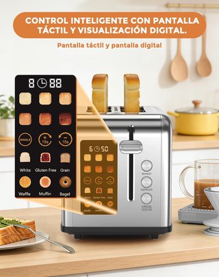 Tostadora Digital Inteligente Ranuras Anchas