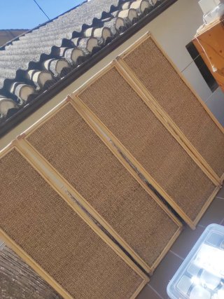 4 Estores de esterilla y madera