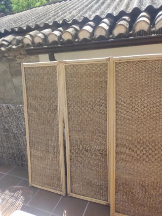 4 Estores de esterilla y madera