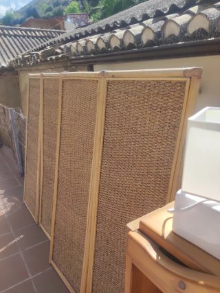 4 Estores de esterilla y madera