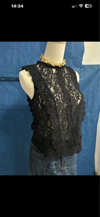 Top encaje Pinky negro talla S